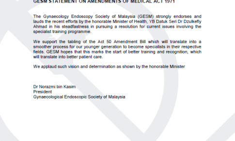 GESM Statement on Amendments of Medical Act 1971